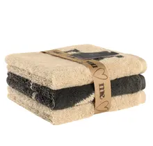 Cawö Heart Beats 6285 natur/basalt Gezichtsdoekje 30x30