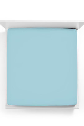 Bella Donna Hoeslaken Jersey Eenpersoons licht turquoise - 0518 70/190-80/220