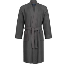 Morgenstern badjas Luca wafelstof Kimono 120cm Antraciet L