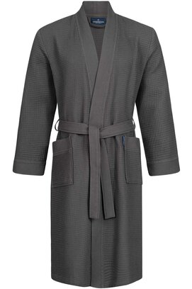 Morgenstern badjas Luca wafelstof Kimono 120cm Antraciet L
