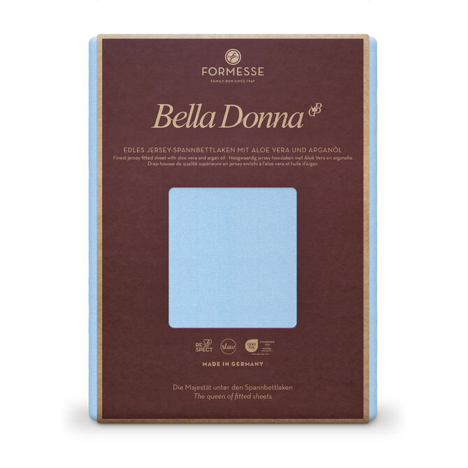 Bella Donna Hoeslaken Jersey Eenpersoons lichtblauw-0522 70/190-80/220