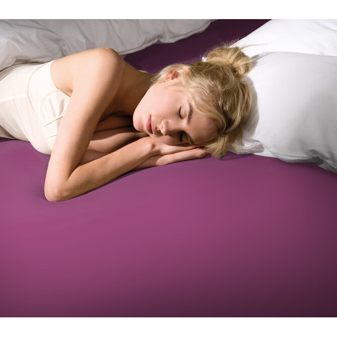 Bella Donna Hoeslaken Jersey Eenpersoons fuchsia-0540 70/190-80/220