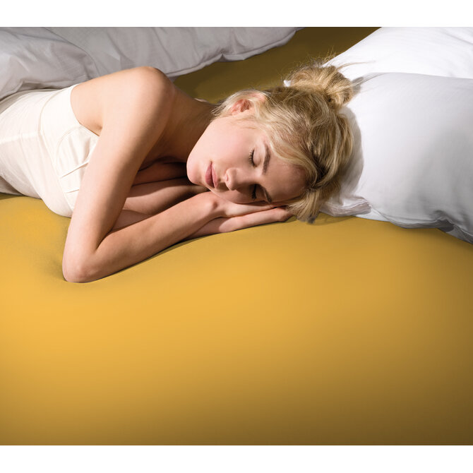 Bella Donna Hoeslaken Jersey Eenpersoons goudgeel-0040 90/190-100/220