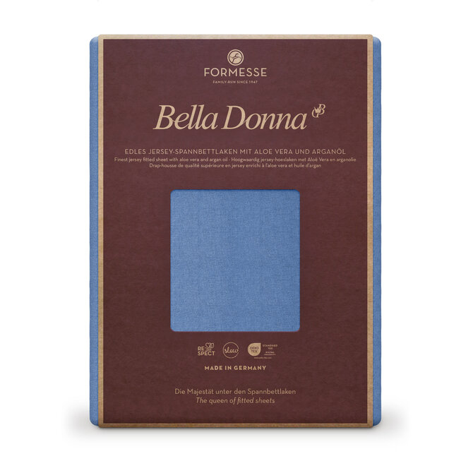 Bella Donna Hoeslaken Jersey Tweepersoons zeeblauw-0208 140/190-160/220