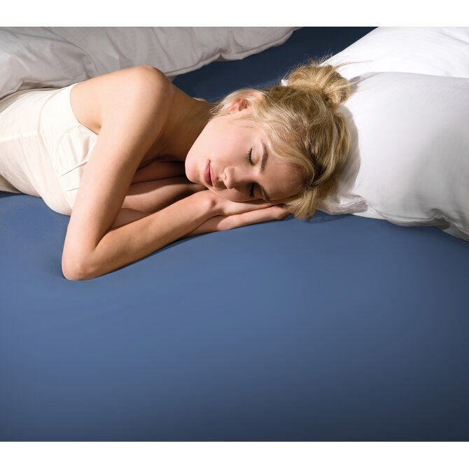 Bella Donna Hoeslaken Jersey Eenpersoons zeeblauw-0208 90/190-100/220