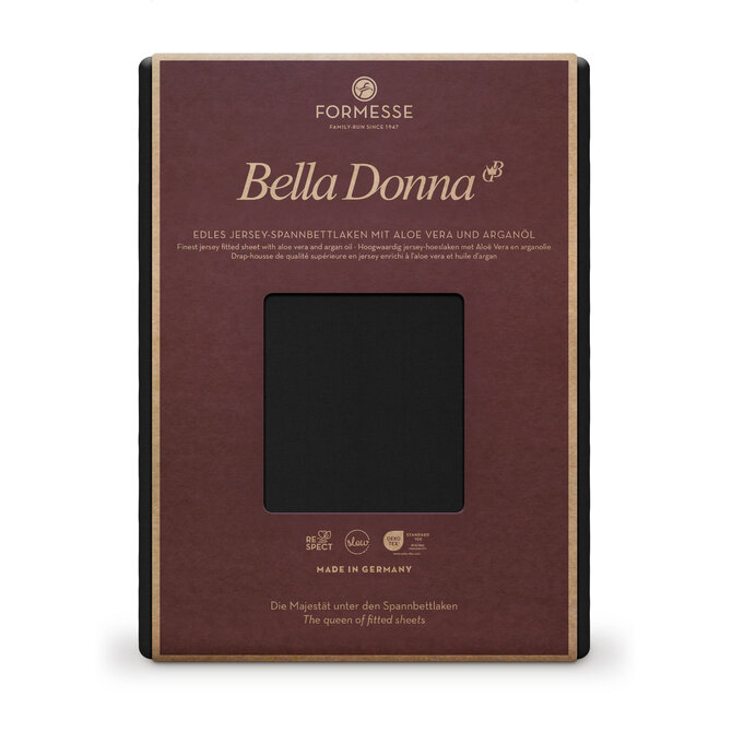 Bella Donna Hoeslaken Jersey Eenpersoons zwart-0101 70/190-80/220