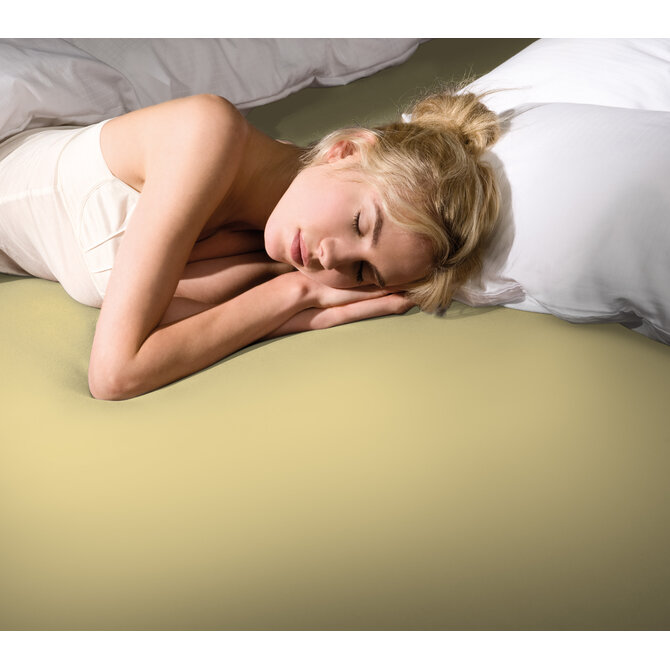 Bella Donna Jersey La Piccola Duo 2 Splittopperhoeslaken 200x190-200 cm lichtgeel-0091