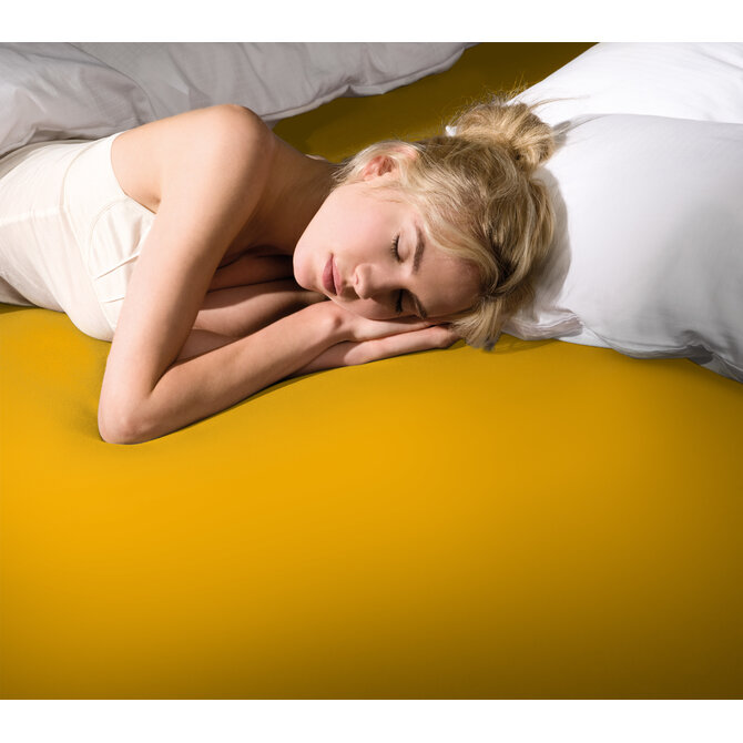 Bella Donna Jersey La Piccola Duo 1 Splittopperhoeslaken 200x210-220 cm Curry-0547