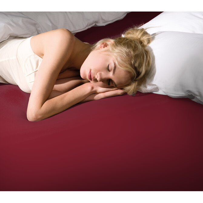 Bella Donna Jersey La Piccola Duo 2 Splittopperhoeslaken 180x210-220 cm carmijnrood-0188