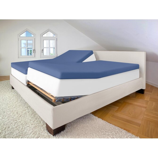 Bella Donna Jersey La Piccola Duo 2 Splittopperhoeslaken 180x190-200 cm lichtblauw-0522