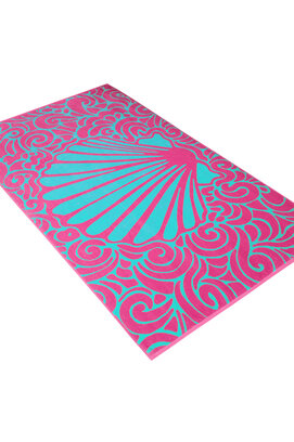 Strandlaken Vossen aqua flow prim rose 100x180