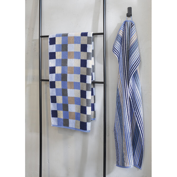 Cawö Unique Karo Badhanddoek saphir 70x140