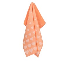 Bunzlau Castle Hearts theedoek 65x65 Orange
