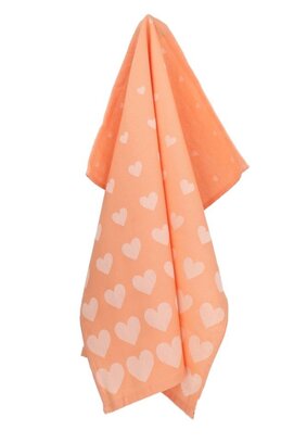 Bunzlau Castle Hearts theedoek 65x65 Orange