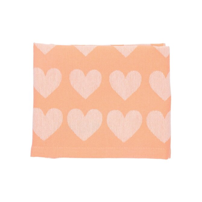 Bunzlau Castle Hearts theedoek 65x65 Orange