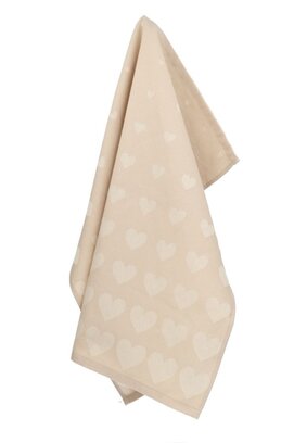 Bunzlau Castle Hearts theedoek 65x65 Sand