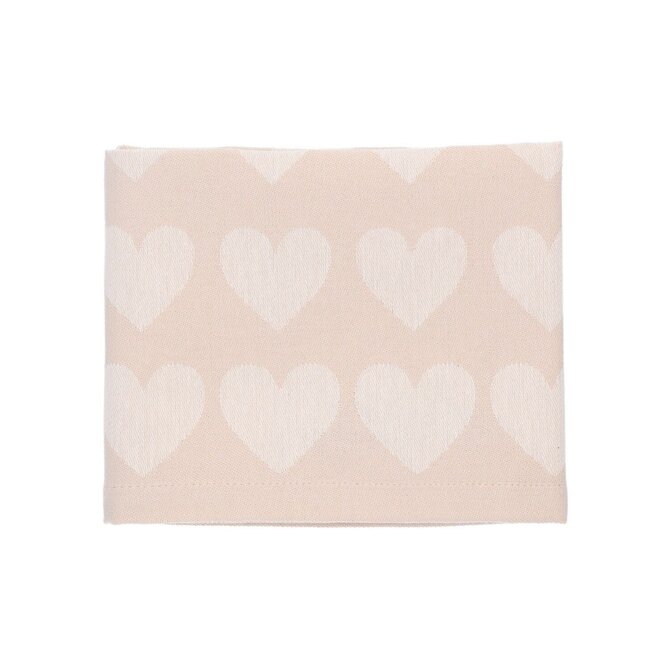 Bunzlau Castle Hearts theedoek 65x65 Sand