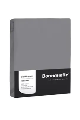Bonnanotte Hoeslaken Katoen Midden grijs 90x200