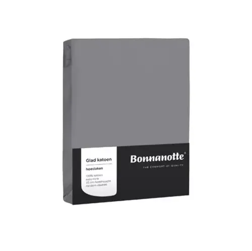 Bonnanotte Bonnanotte Hoeslaken Katoen Midden grijs 90x200
