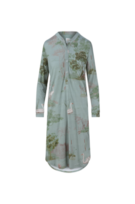 Pip Studio Diogo Long Sleeve Nightdress Darjeeling Days Green M