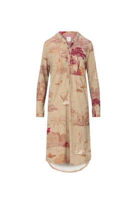 Pip Studio Diogo Long Sleeve Nightdress Darjeeling Days Sand L
