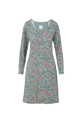 Pip Studio Destiny Long Sleeve Nightdress Flora Bangalore Green M