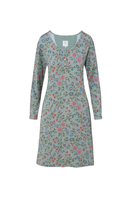 Pip Studio Destiny Long Sleeve Nightdress Flora Bangalore Green XL