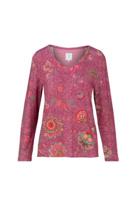 Pip Studio Trice Long Sleeve Top Mumbai Morning Pink XL