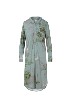 Pip Studio Diogo Long Sleeve Nightdress Darjeeling Days Green L