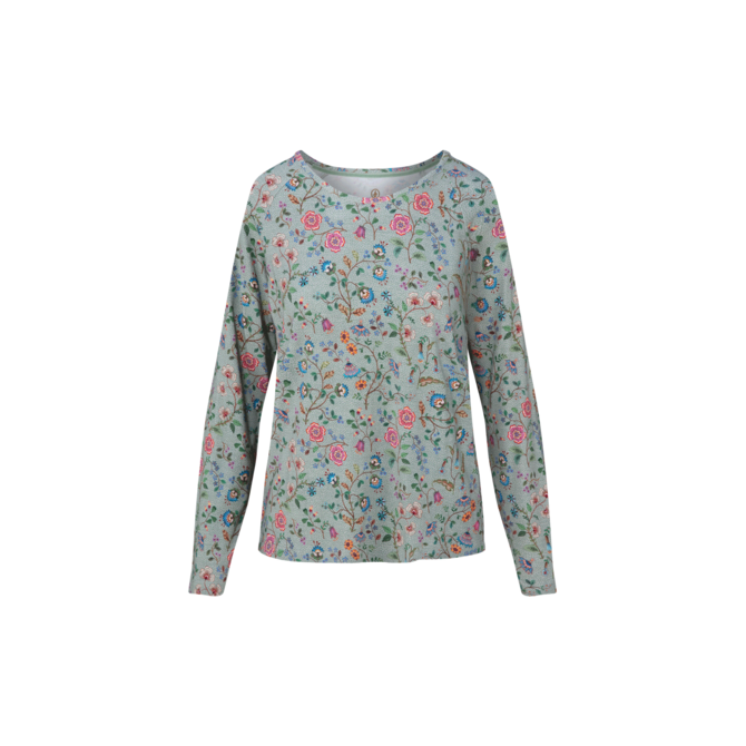 Pip Studio Tina Long Sleeve Top Flora Bangalore Green M