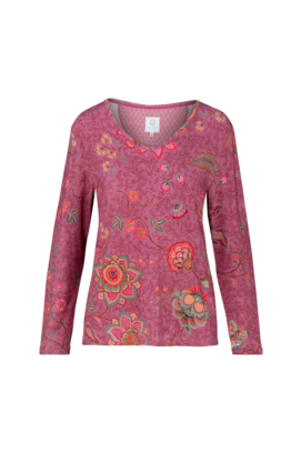 Pip Studio Trice Long Sleeve Top Mumbai Morning Pink L