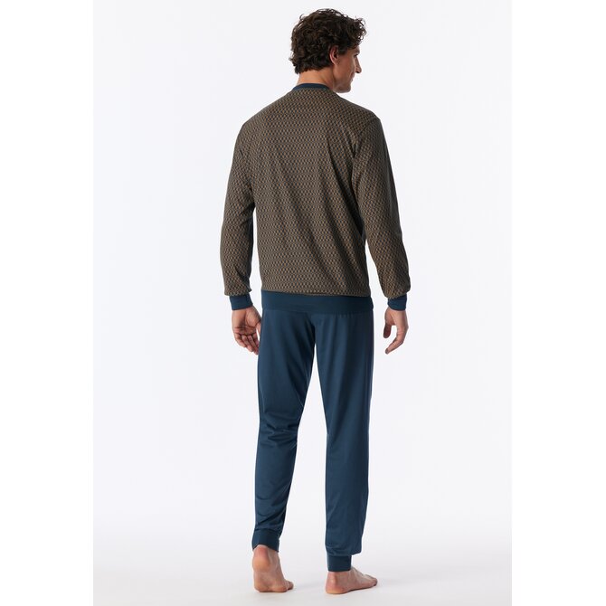 Schiesser Heren Pyjama Long deepblue 181162 L/52
