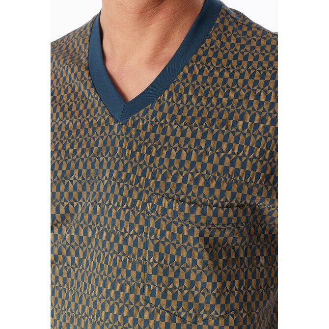 Schiesser Heren Pyjama Long deepblue 181162 L/52