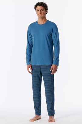Schiesser Heren Pyjama Long aqua 180249 S/48