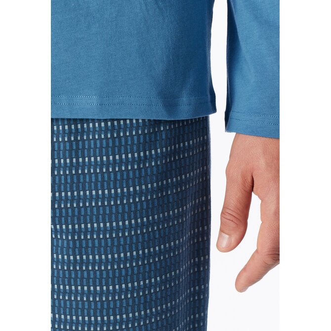Schiesser Heren Pyjama Long aqua 180249 S/48