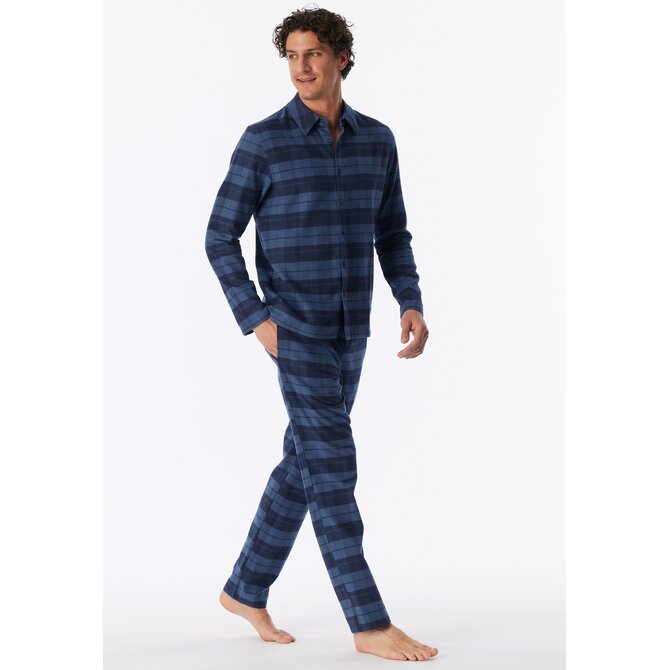 Schiesser Heren Pyjama Long fadeddenim 183846 XL/54