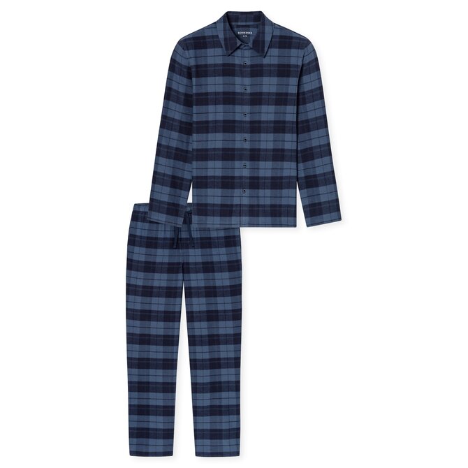 Schiesser Heren Pyjama Long fadeddenim 183846 XL/54