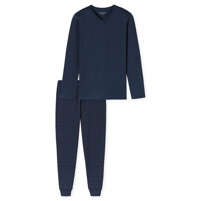 Schiesser Heren Pyjama Long deepseablue 181922 M/50