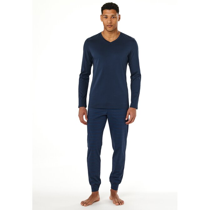 Schiesser Heren Pyjama Long deepseablue 181922 3XL/58