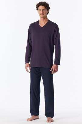 Schiesser Heren Pyjama Long aubergine 181154 M/50