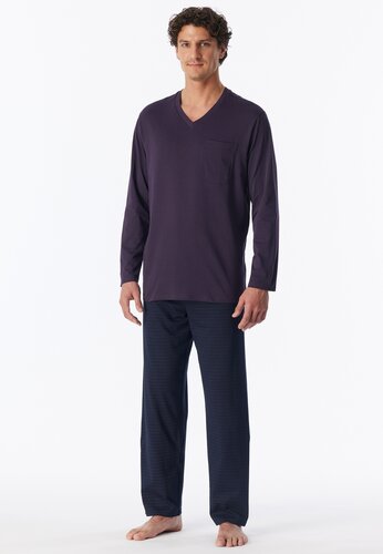 Schiesser Schiesser Heren Pyjama Long aubergine 181154 M/50