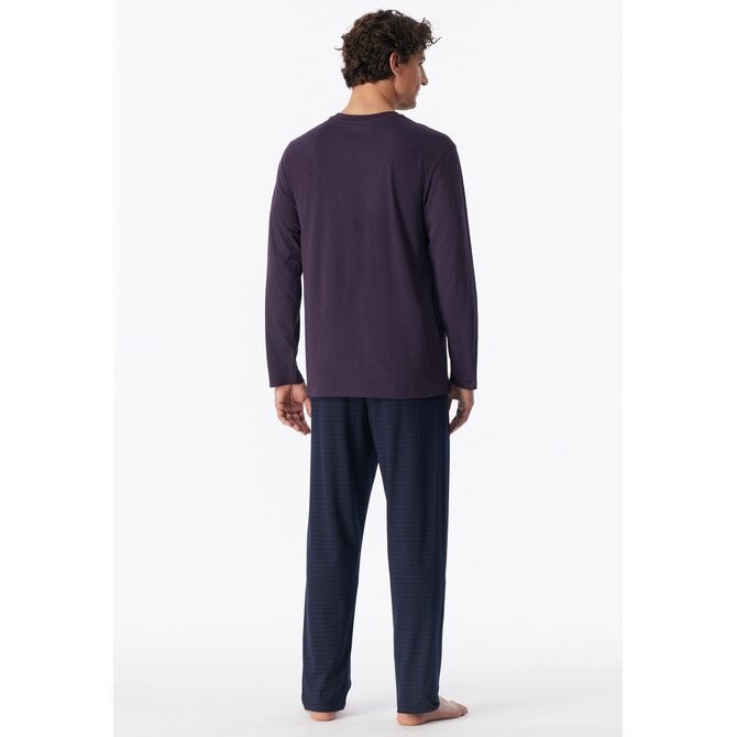 Schiesser Heren Pyjama Long aubergine 181154 M/50
