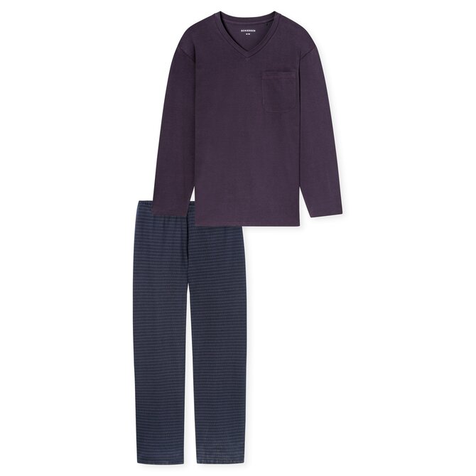 Schiesser Heren Pyjama Long aubergine 181154 M/50