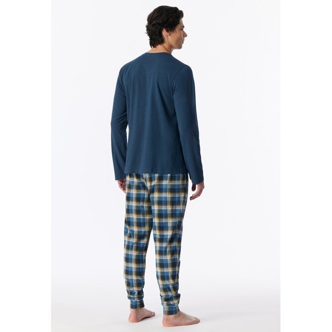 Schiesser Heren Pyjama Long deepblue 181922 3XL/58