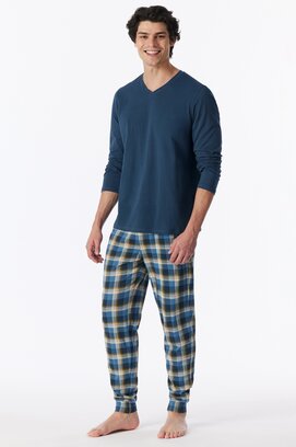 Schiesser Heren Pyjama Long deepblue 181922 L/52