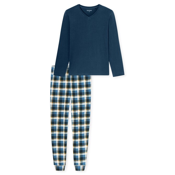 Schiesser Heren Pyjama Long deepblue 181922 L/52