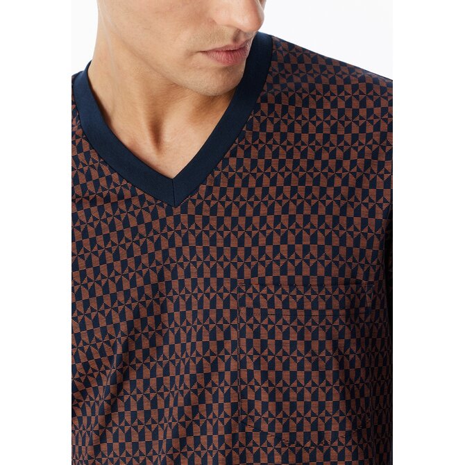 Schiesser Heren Pyjama Long copper 181162 L/52