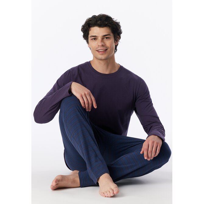 Schiesser Heren Pyjama Long aubergine 180249 M/50