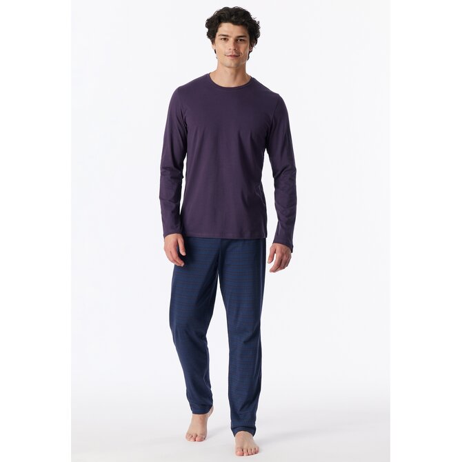 Schiesser Heren Pyjama Long aubergine 180249 M/50