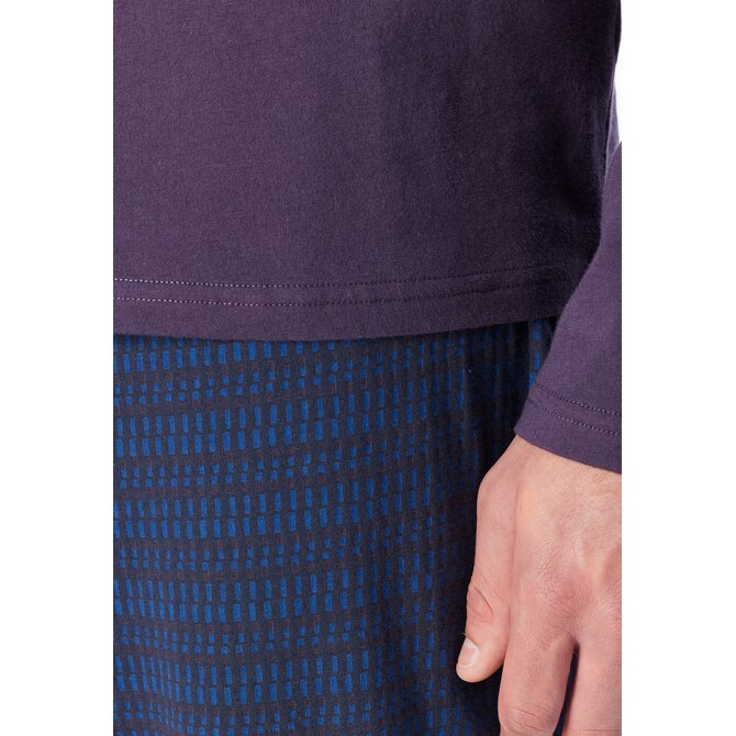 Schiesser Heren Pyjama Long aubergine 180249 M/50